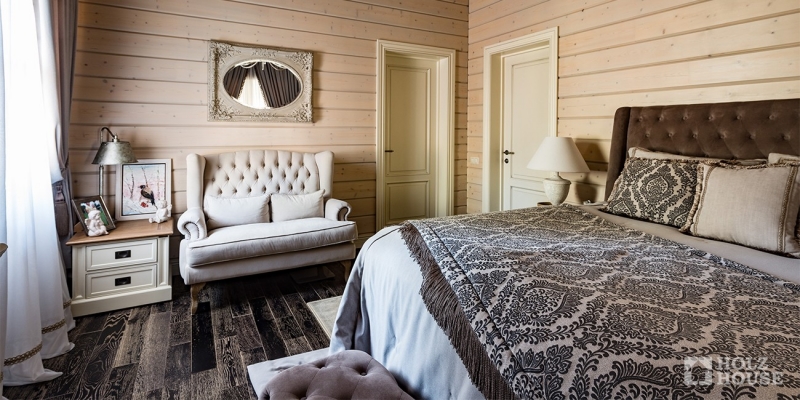 Одноэтажный дом из клееного бруса с гаражом и верандой по проекту Толедо - фото 6 на сайте Holz House