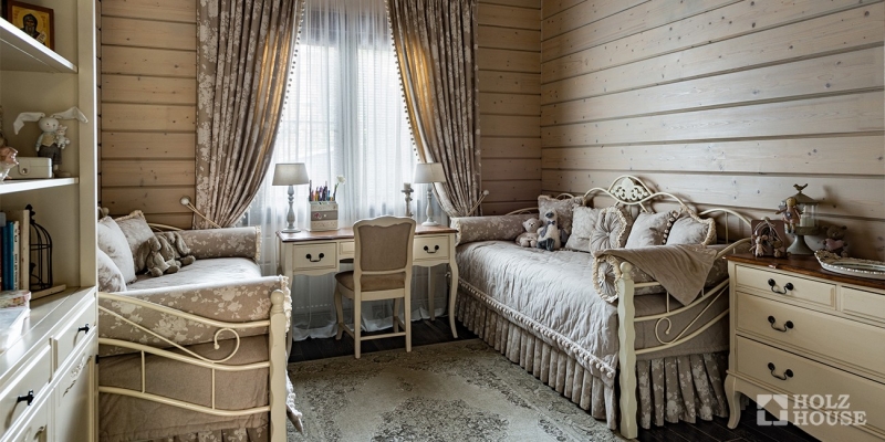 Одноэтажный дом из клееного бруса с гаражом и верандой по проекту Толедо - фото 13 на сайте Holz House