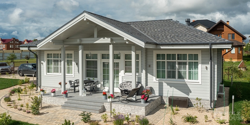 Одноэтажный дом в скандинавском стиле с верандой по проекту Турку - фото 5 на сайте Holz House