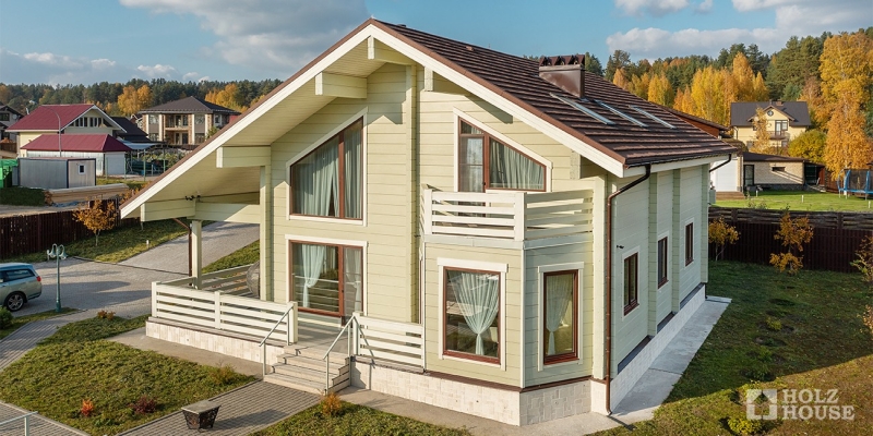 Деревянный дом из клееного бруса по проекту Валенсия - фото 1 на сайте Holz House