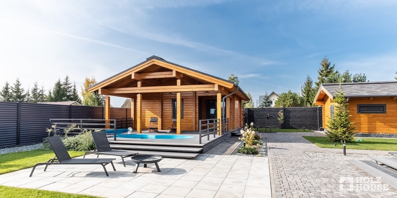 Построенные объекты Баня из клееного бруса по проекту Веллингтон Holz House 9