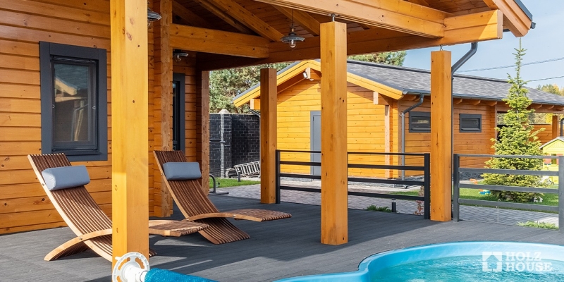 Построенные объекты Баня из клееного бруса по проекту Веллингтон Holz House 6