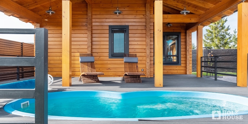 Построенные объекты Баня из клееного бруса по проекту Веллингтон Holz House 3