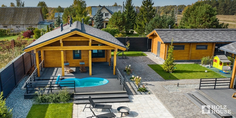 Построенные объекты Баня из клееного бруса по проекту Веллингтон Holz House 13