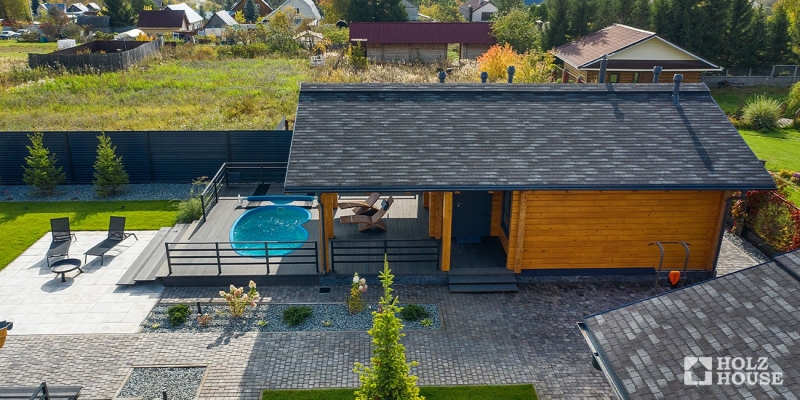 Построенные объекты Баня из клееного бруса по проекту Веллингтон Holz House 14