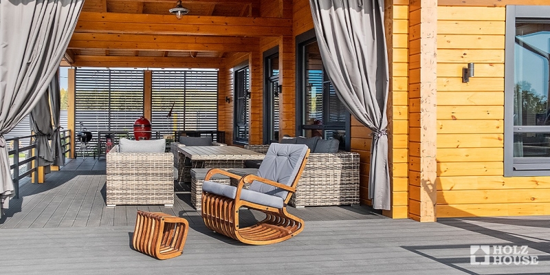 Одноэтажный дом с террасой в скандинавском стиле по проекту Веллингтон - фото 6 на сайте Holz House