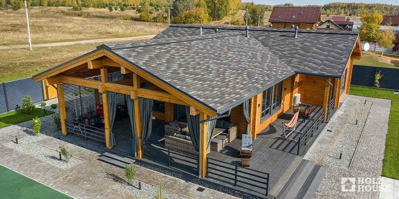 Одноэтажный дом с террасой в скандинавском стиле по проекту Веллингтон - фото 19 на сайте Holz House