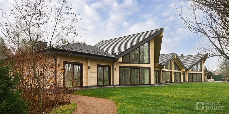 Большой одноэтажный дом из клееного бруса по проекту Вердэн - фото 4 на сайте Holz House