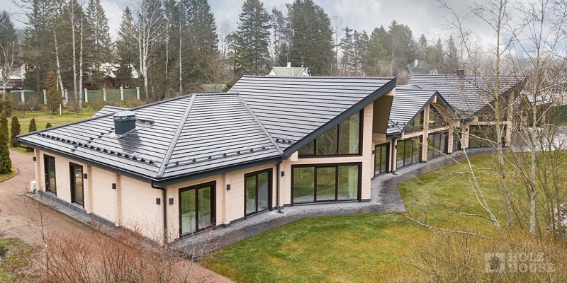 Большой одноэтажный дом из клееного бруса по проекту Вердэн - фото 3 на сайте Holz House