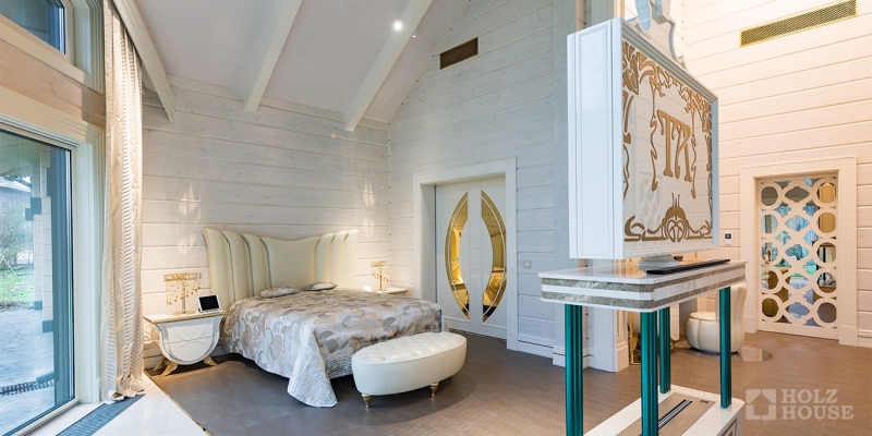 Большой одноэтажный дом из клееного бруса по проекту Вердэн - фото 15 на сайте Holz House