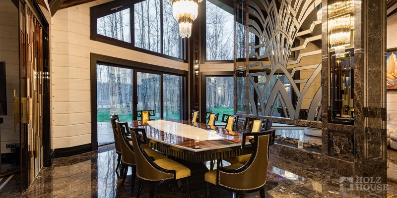 Большой одноэтажный дом из клееного бруса по проекту Вердэн - фото 20 на сайте Holz House