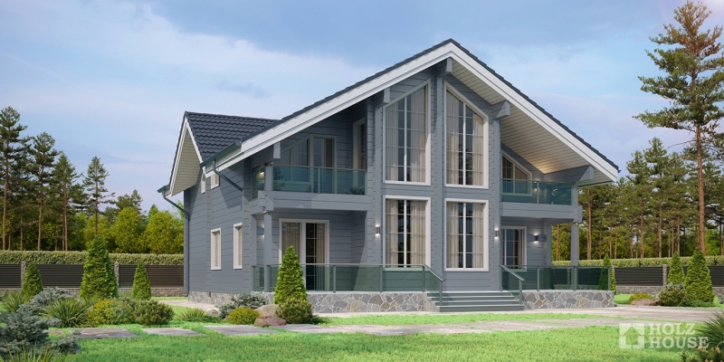 Классический дом из клееного бруса по проекту Версаль - фото 1 на сайте Holz House