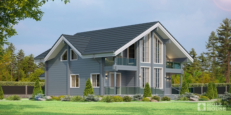 Классический дом из клееного бруса по проекту Версаль - фото 2 на сайте Holz House