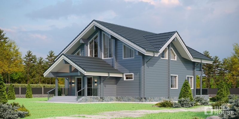 Классический дом из клееного бруса по проекту Версаль - фото 3 на сайте Holz House