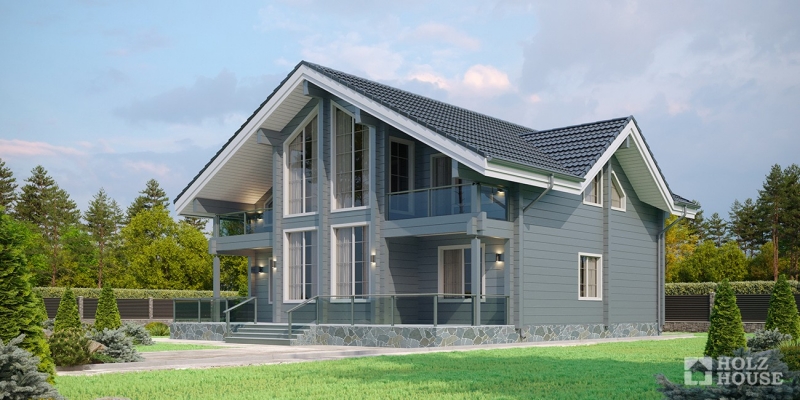 Классический дом из клееного бруса по проекту Версаль - фото 4 на сайте Holz House