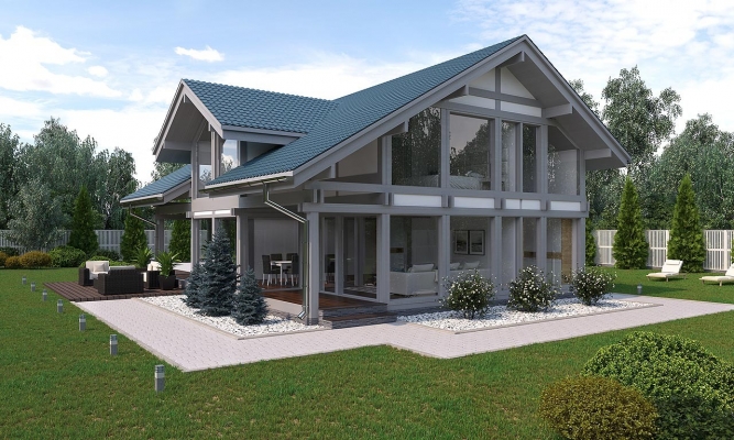 Изящный дом из клееного бруса по проекту Вирасон - фото 2 на сайте Holz House