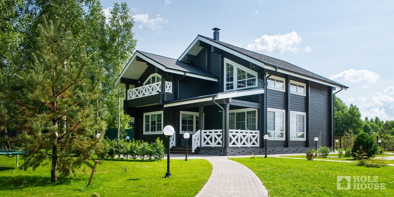 Дом из клееного бруса в стиле минимализм по проекту Веймар - фото 1 на сайте Holz House