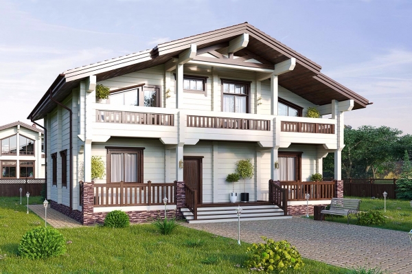 Дом из клееного бруса в стиле шале по проекту Марманд - фото 1 на сайте Holz House