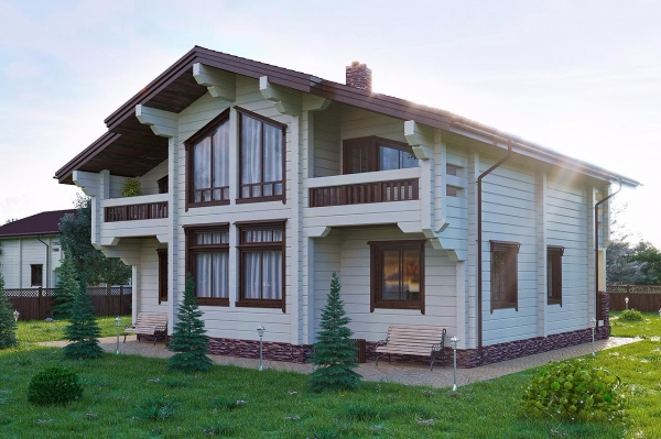 Дом из клееного бруса в стиле шале по проекту Марманд - фото 2 на сайте Holz House