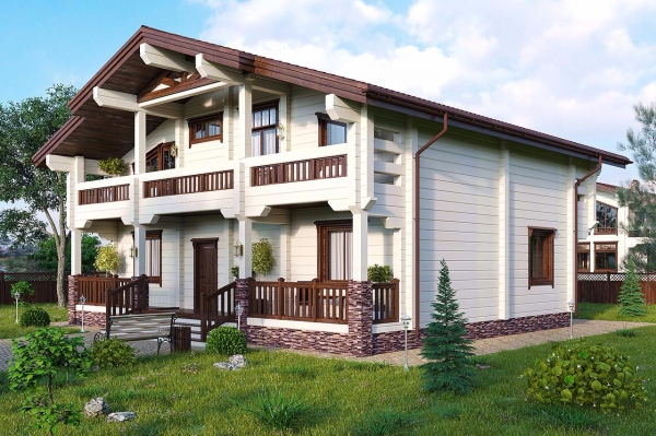 Дом из клееного бруса в стиле шале по проекту Марманд - фото 3 на сайте Holz House