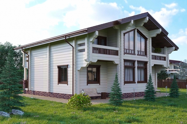 Дом из клееного бруса в стиле шале по проекту Марманд - фото 4 на сайте Holz House