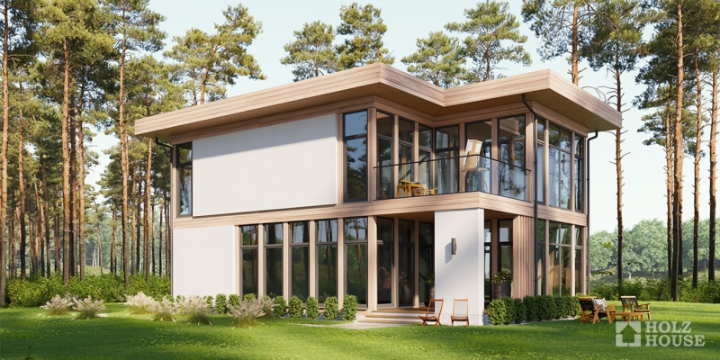 Урбанистический дом из клееного бруса по проекту Рошфор - фото 4 на сайте Holz House