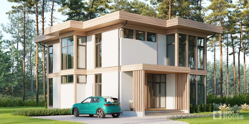 Урбанистический дом из клееного бруса по проекту Рошфор - фото 2 на сайте Holz House