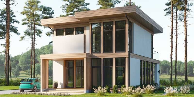 Урбанистический дом из клееного бруса по проекту Рошфор - фото 1 на сайте Holz House
