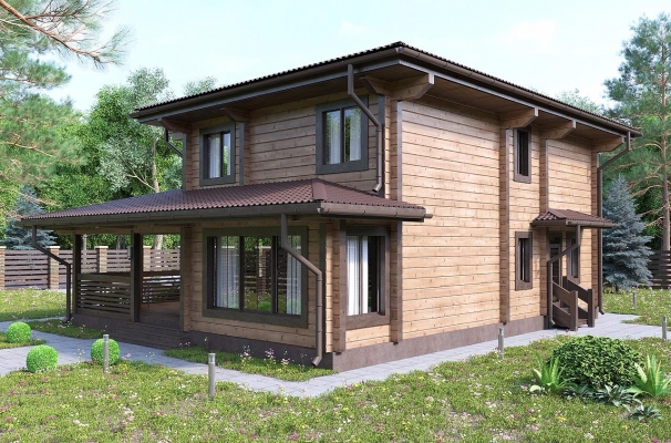 Эстетичный дом из клееного бруса в классическом стиле по проекту Тулуза - фото 3 на сайте Holz House