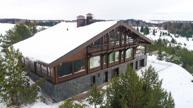 House made of glued laminated timber. Austria design.