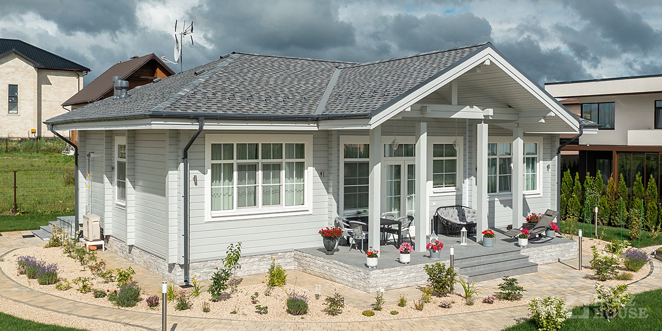 Одноэтажный дом в скандинавском стиле с верандой по проекту Турку - фото 8 на сайте Holz House