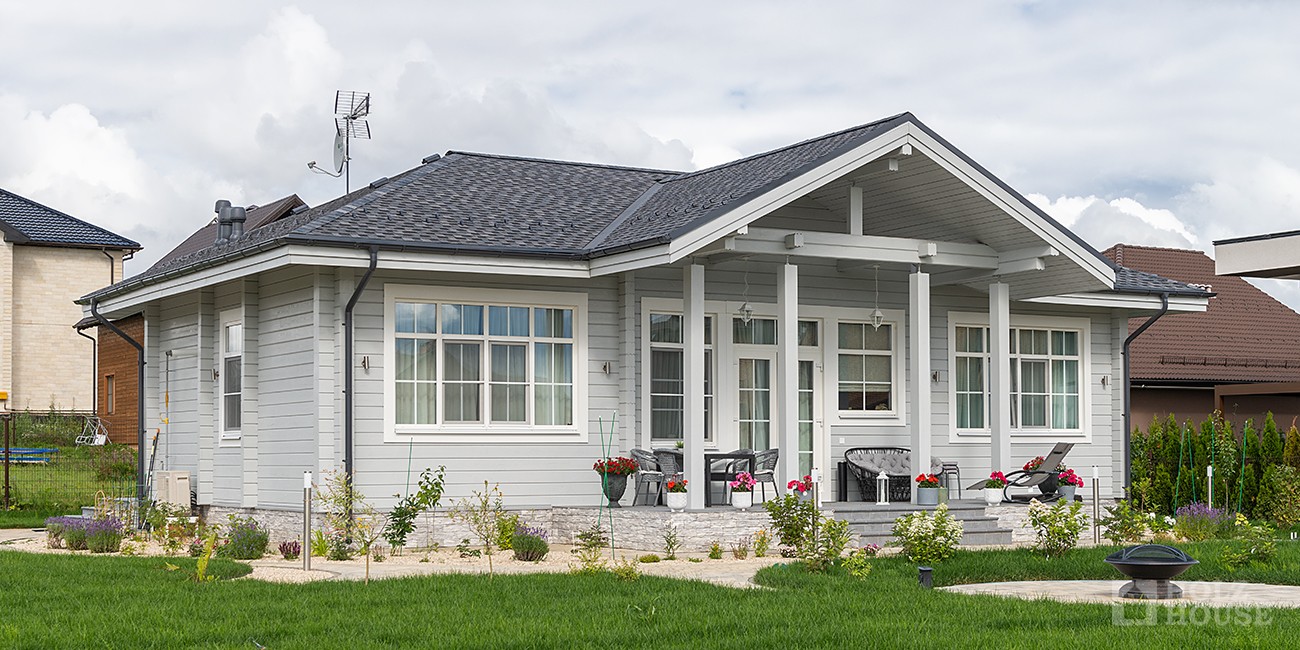 Одноэтажный дом в скандинавском стиле с верандой по проекту Турку - фото 4 на сайте Holz House