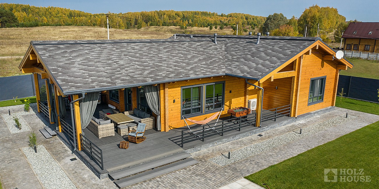 Одноэтажный дом с террасой в скандинавском стиле по проекту Веллингтон - фото 20 на сайте Holz House
