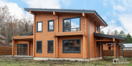 Двухэтажный дом из клееного бруса с плоской крышей по проекту Хельсингборг - фото 12 на сайте Holz House