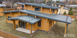Двухэтажный дом из клееного бруса с плоской крышей по проекту Хельсингборг - фото 2 на сайте Holz House