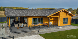 Одноэтажный дом с террасой в скандинавском стиле по проекту Веллингтон - фото 3 на сайте Holz House
